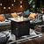 28 Inch Square Propane Gas Fire Pit Table with Lid and Lava Rocks - Create a Warm Ambiance in Your Outdoor Space