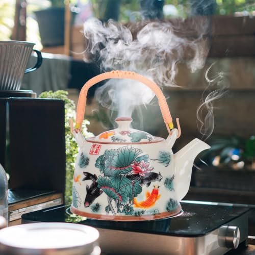 Théière vintage en céramique anti-brûlure pour infusion oolong