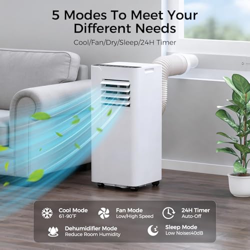 Image of URBANITE 16000 BTU Portable Air Conditioner, Smart WiFi APP & Remote Control, 5-in-1 AC Unit Cools up to 650 Sq.Ft, 45dB Ultra Quiet Dehumidifier /Fan /Sleep Mode, Easy Installation for Bedroom & Office