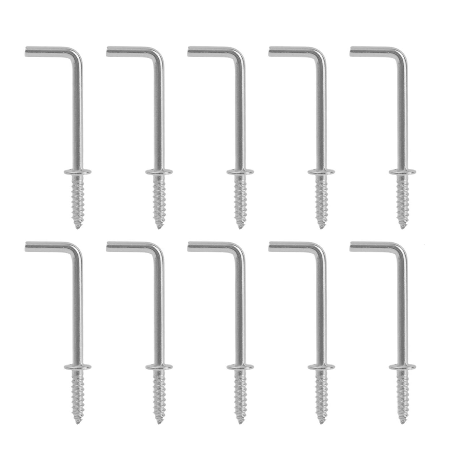 CIGPKLO L Shaped Hooks Screw 10/30pcs Heavy-Duty Right Angle Hooks Self Tapping Towel Storage Hook Multi-Purpose Hanging(Silver,30PCS)
