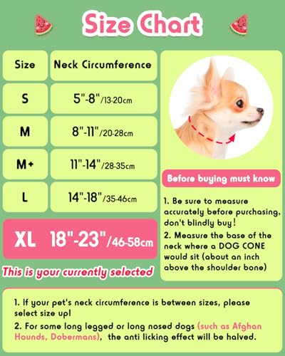 Image of Inflatable Dog Pillow Cone Collar After Surgery, Donut Soft Neck Cone for Golden Retriever & German Shepherd Extra Large Dogs, etc, Recovery E Collar to Stop Licking Watermelon