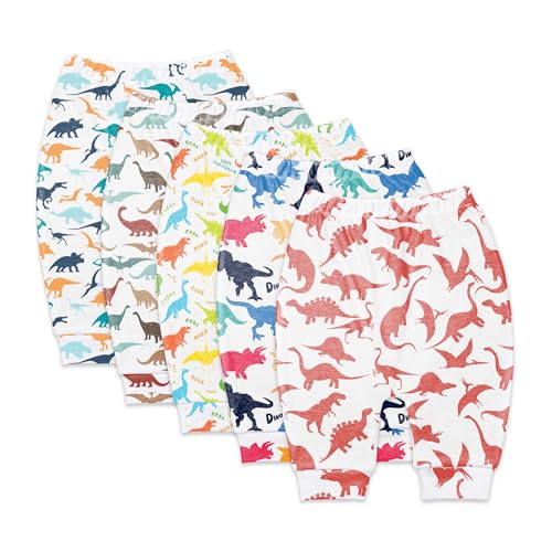 Image of Hakochia Soft and Comfy 100% Cotton Baby Pants for Baby Boys and Girls with Ample Diaper Room 0-12 Months