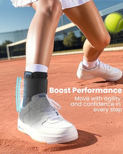 Image of Upgraded Ankle Brace for Women & Men, Strong Support, Breathable Fabric, Adjustable Hook-and-Loop Strap, 4 Removable Side Bars (2 per Side), forSprained Ankle, Sports Recovery, Running,Sports (X-Large)