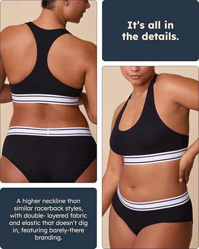 Cloud Cotton Retro Racerback Bralette - Ultra-Soft Modal Cotton Racerback Bralette - Double-Layered Fabric4