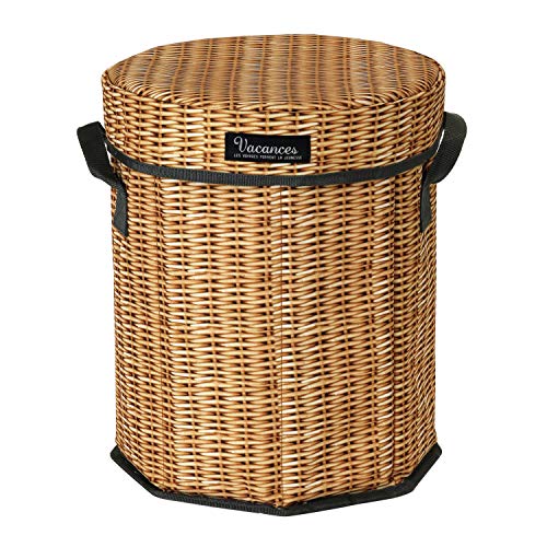 SPICE OF LIFE 保冷 畳めるクーラーボックススツール バカンス パニエ 直径28cm 高さ33cm バスケット柄 2Lペットボトル4本収容 SFVG2003