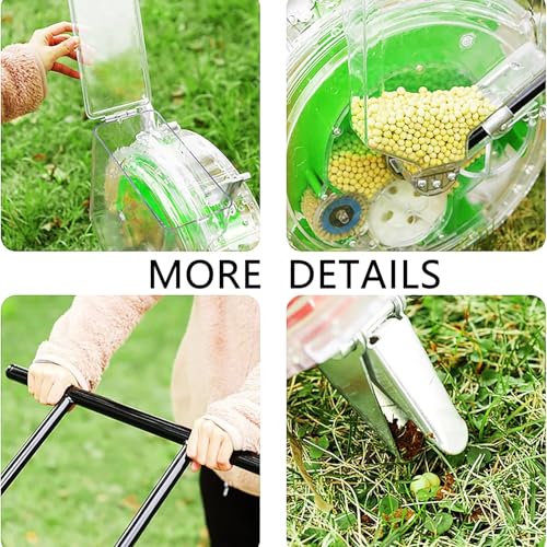 Sembradora manual de semillas, máquina de siembra manual de precisión para cultivos en hilera, esparcidor de semillas de 5 a 12 agujeros y aplicador de fertilizante para jardinería en el patio trasero