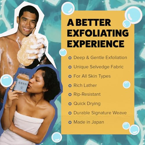 Image of Goshi Exfoliating Shower Sponge- Marigold, Rapid-Drying, Rip Resistant