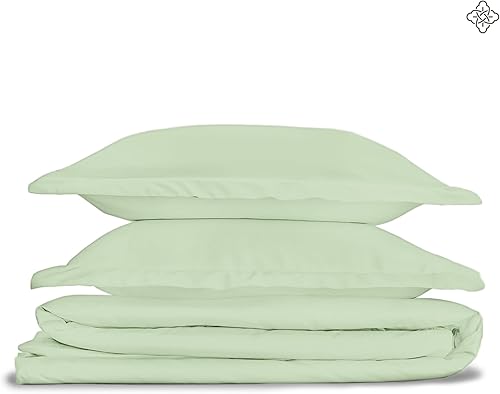 Miniatura 8 de BIOWEAVES Juego de funda de edredón 100% algodón orgánico, 2 piezas, 300 hilos de tejido satinado certificado GOTS, con cierre de botón y 1 funda de