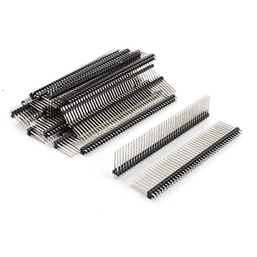 Aexit 20 Pcs Audio & Video Accessories 2.54mm Pitch 80Pin Male Dual Row Straight Pin Header Connectors & Adapters Strip 21mm