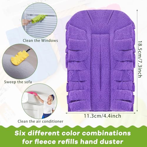 Image of Zubebe 50 Pcs Reusable Duster Refills Fleece,Dark Color | Soft Polyester Fiber Flat Duster Refill Multi Surface Washable Cleaning Pad Tools for Home, Blinds, Car, Pet, Furniture, Fans