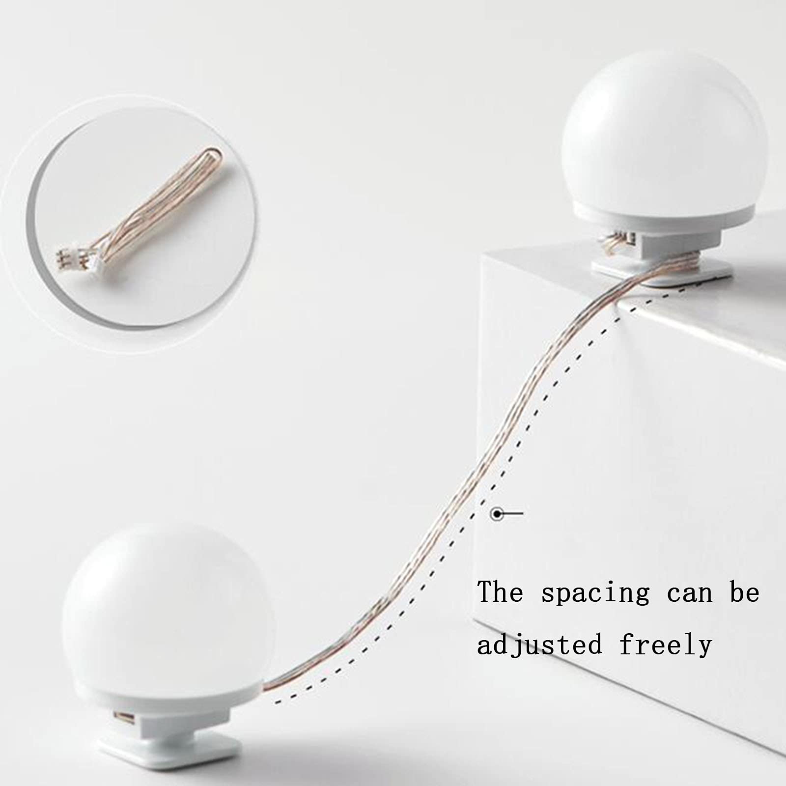 Lampes de Miroir Den Pour Coiffeuse, Miroir de Maquillage, Éclairage de Maquillage Led 10 Ampoules, Miroir Non Inclus.