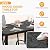 PIZZELLO 7-Piece Outdoor Patio Dining Set, 6Pcs Stackable Patio Chairs and Rectangular Dining Table, All Weather Outdoor Table and Chairs Set for Backyard, Garden, Deck and Poolside