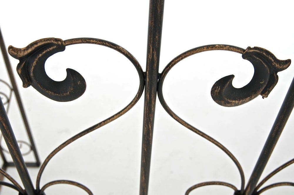 Rosenbogen Weimar mit Tor - 135x41,5x245cm, Metall, Bronze | Rankhilfe Rosen Rankgitter Gartendekoration
