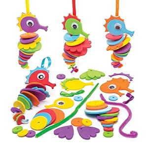 Baker Ross AW679 Steekknutselsets”zeepaardjes” (verpakking van 6) knutselplezier voor kinderen, cadeautjes en activiteiten, meerkleurig