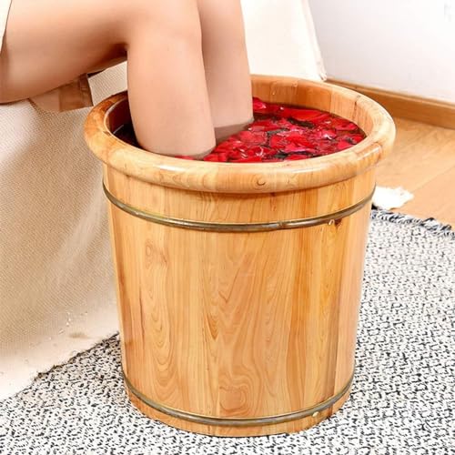 Bañera de pie de madera sólida para spa y pedicura miniatura 1