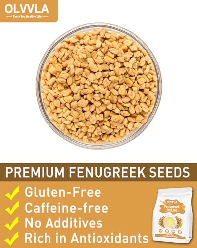 Image of Olvvla - Premium Fenugreek Seed Tea Bags - 3g X 60 Count - 100% Pure Natural Fenugreek Methi Seeds - Non-GMO - Caffeine-free - Gluten-Free - Fenugreek Tea