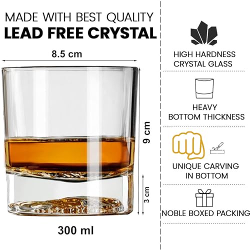 Image of Melbify Gold Knockout Whiskey Glass Gift Set | 6 pcs Set| 300 ml | Premium Packing | Gift Box | Gold-Bottomed | Imported | Luxurious | Ideal for Wedding Gifts, Anniversary, VIP and Corporate Gifts