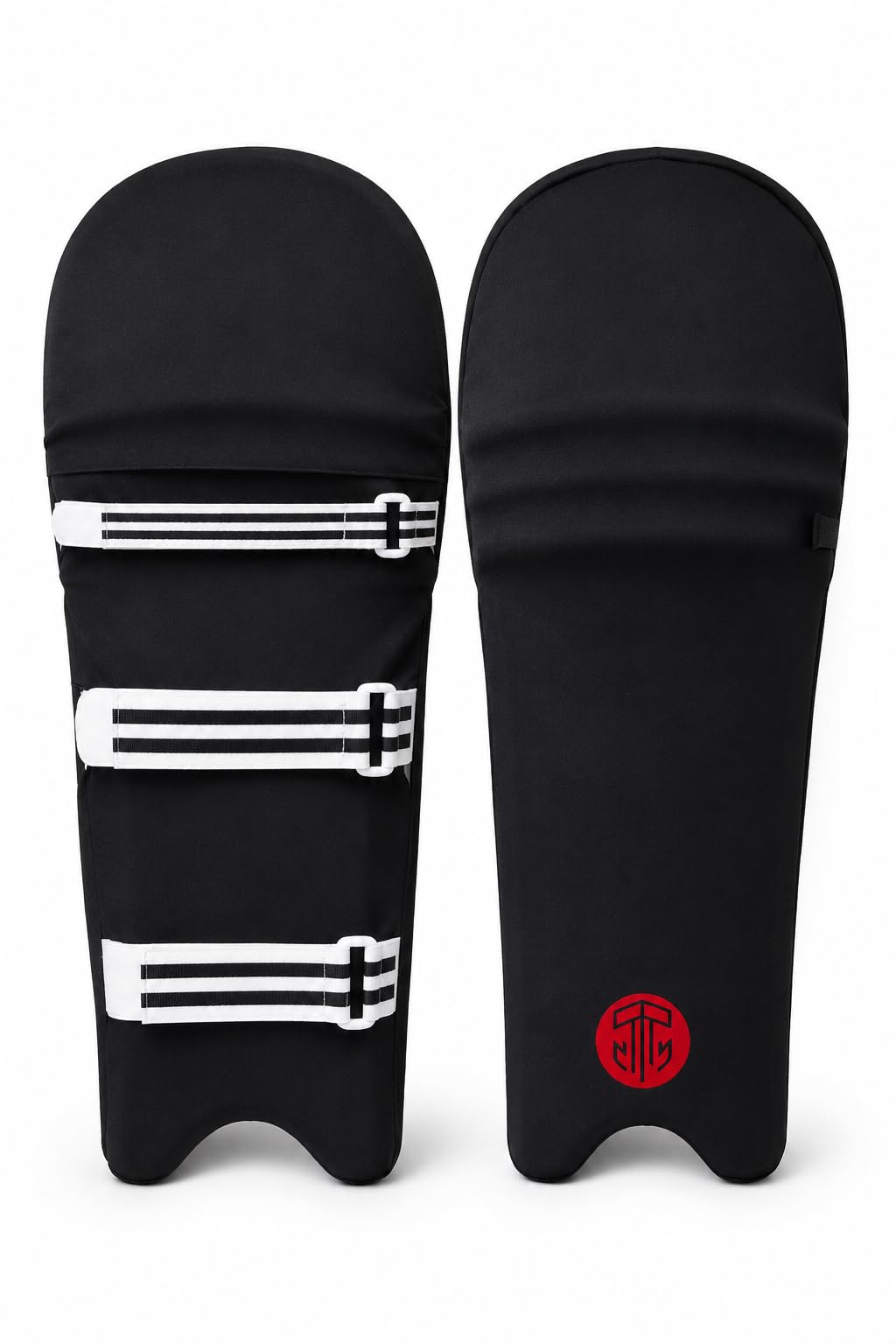 Cricket Leg Guard Cover Clads | Premium Fabric | Black | 1 Pair | Lightweight Design Premium Fabric Adjustable Soft & Breathable-image-46