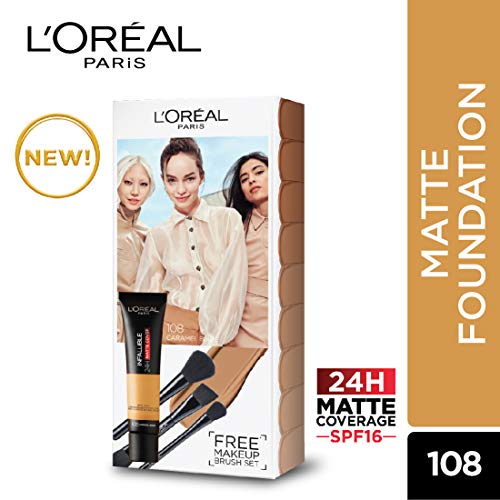 Image of L'Oreal Paris Infallible 24h Matte Cover Foundation, 108 With Brush Set, 108, 35 ml