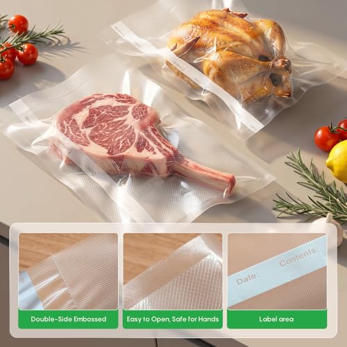Image of FRESKO 100 Pack Gallon 11 inchx16 inch Vacuum Sealer Bags, BPA Free Heavy Duty Commercial Grade PreCut, Perfect for Sous Vide, Freezer Storage & Meal Prep