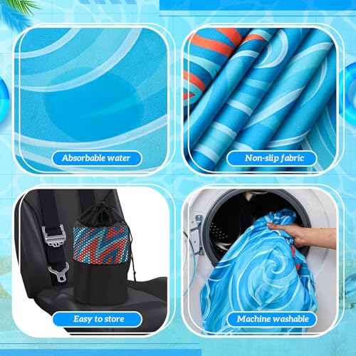 Image of Hahafelt 2 Pack Car Seat Towel Cover with Storage Bag, Colorful Sea Turtle | 63 x 32 in Car Towel Seat Cover Non Slip Waterproof, Gym Workout Swimming Running, Machine Washable Sweat Absorbent Protector