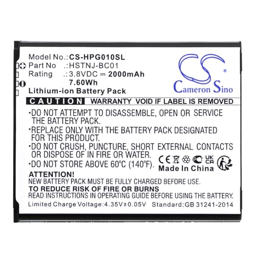 CS Cameron Sino 2000mAh / 7.60Wh Replacement Battery for HP Prime Graphing Calculator, RMN HSTNJ-BC01, HSTNJ-BC01