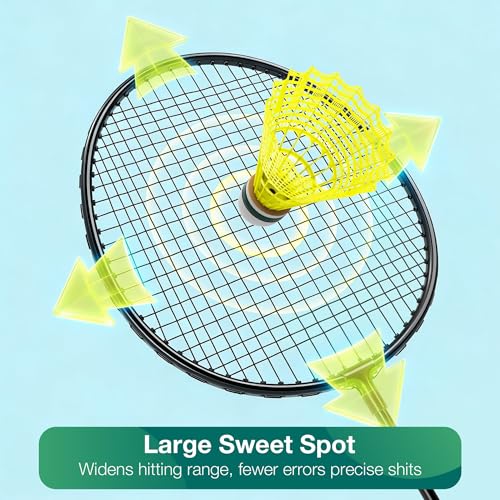 AboveGenius Badminton Rackets Set Outdoor Backyard Games, Including 6 Rackets, 6 Nylon Badminton Shuttlecocks, Lightweight Badminton Racquets for Beginners (6 Rackets 6 Birdies) by AboveGenius - Image 6
