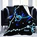 HGGZJUA Mantas Azul Y Piscis Manta Mullida para Todas Las Estaciones Ligera Y Suave Cómoda Decoración del Hogar Manta Cama Sofá Silla Sofá Adecuado para Adultos Y Niños-50X40 Inch