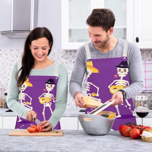 Tablier de serveuse squelette multicolore idéal pour le bistro et le restaurant - 6