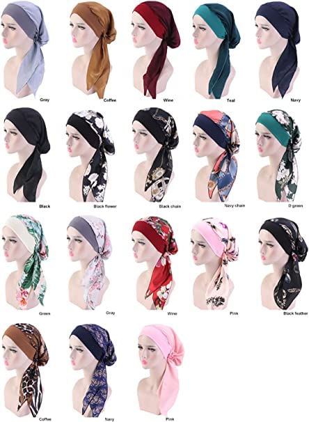 Luminary Turbante Elastico In Seta Sintetica Per Donna – Copricapo Per Chemioterapia, Alopecia, Taglia Unica
