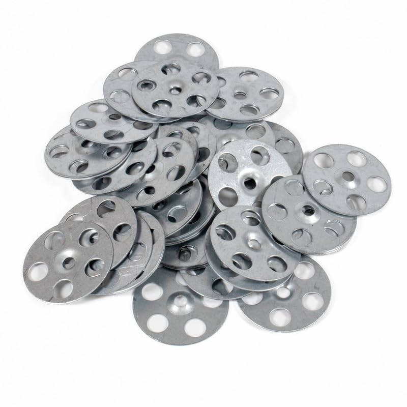 50 Pieces Tile Backer Board Washers - Countersunk 36mm Diameter Galvanised Steel Easy Fix Washer, Adhesive Bonding and Insulation Board Washers, Secure Tile Backerboard with Ease