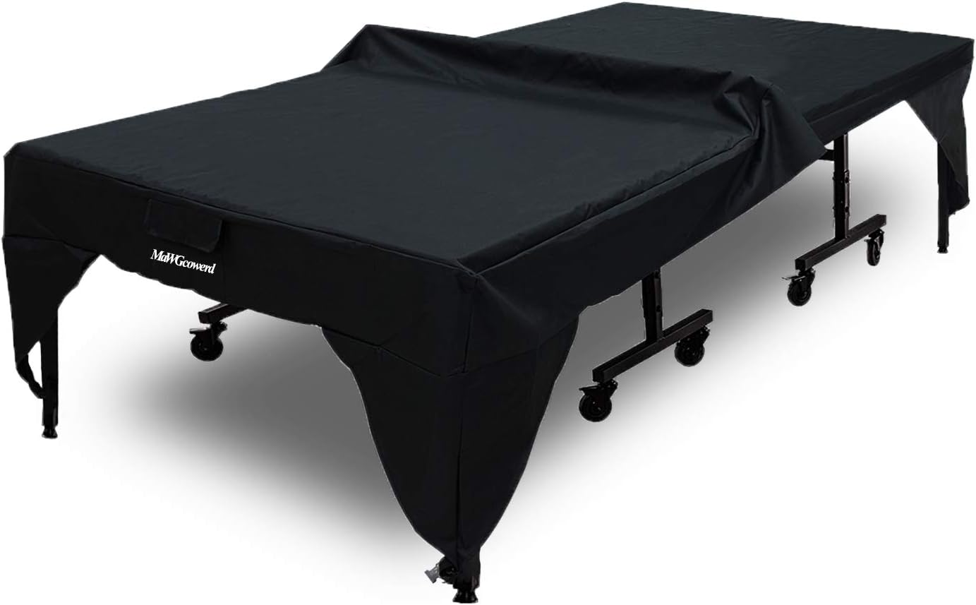 Ping Pong Table Cover - 600D Oxford Cloth Sunscreen dustproof Table Tennis Table Cover, Indoor/Outdoor Application - Black
