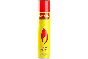 Neon Lighter Gas Refill Butane Universal Fluid Fuel Ultra Refined 300ml 10.14 Oz Yellow