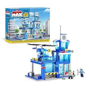 MAX Adventure Police Station Playset (318 pieces) Building Bricks Toys For Kids 5+ Create Vehicles and More Unbox Discover, Major Brand Compatible