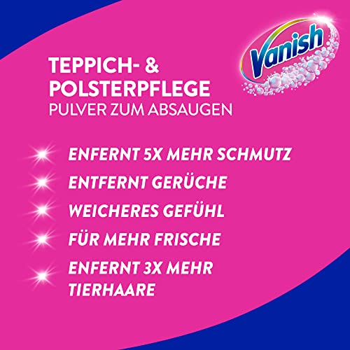 Vanish Oxi Action Polster- und Teppichreiniger Pulver – 1 x 820 g - Großflächen Reinigungsmittel für Teppiche und Polster gegen Schmutz, schlechten Geruch und Staub (Packung mit 2)