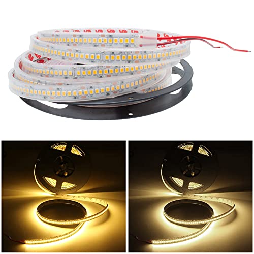 Tira de 1200 LED de 120 W, regulable, 14000 lúmenes, 24 V, IP67, estanca, para exteriores, jardín, terraza, cenador, piscina, baño turco, sauna, cabina de ducha (3000 K)