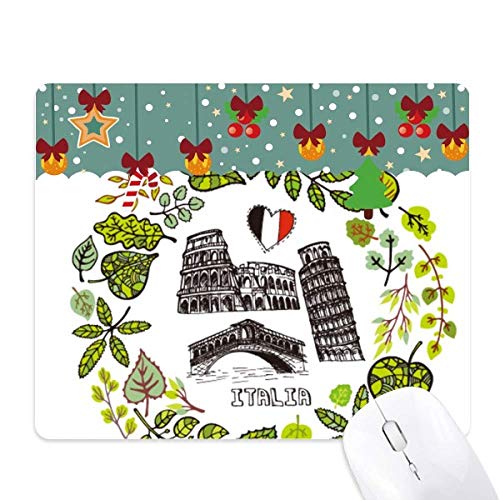 Tapis de souris Italie Colosseum Rialto de bureau en caoutchouc premium