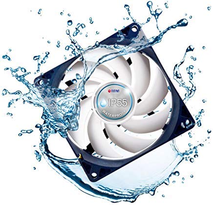 TITAN- 12V DC IP55 Waterproof/Dustproof Case Cooling Fan 140mm (2 Pack) TFD-14025H12B/KW(RB)(AQ2)