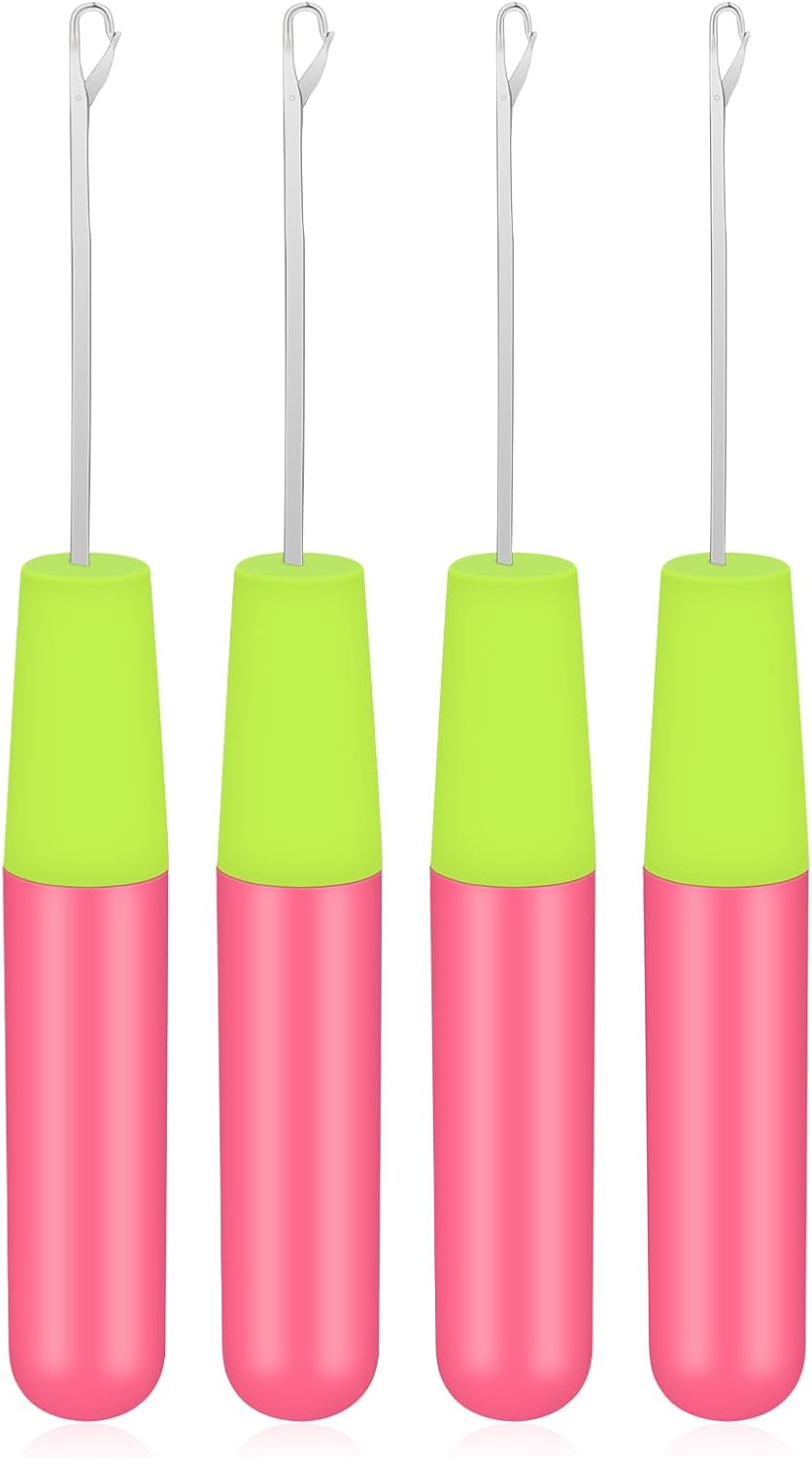 4Pcs Latch Hook Tool Latch Hook Tool for Crochet Braids Hair Extension Feather and