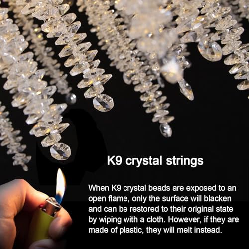 Image of Luxury Modern K9 Crystal Chandelier Lighting Fixture | Italian Style 6-Light Crystal Chandelier Ceiling Light for Living Room, (Round-corona-600MM)