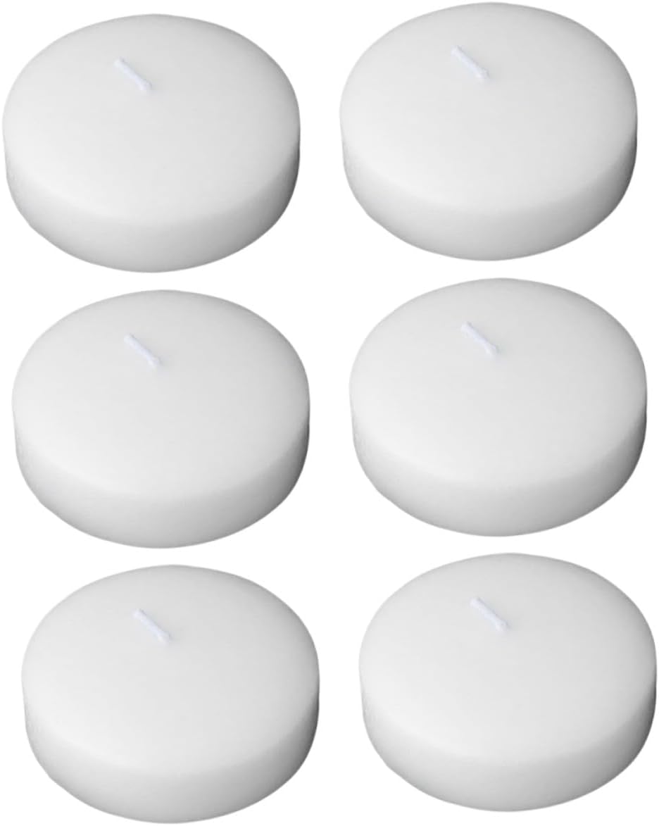 OSALADI 6pcs Unscented Floating Tea Candles Small 4.5x2.5cm Dripless Wax Ornamental Candles for Wedding Birthday Party Romantic Centerpiece Home Decor