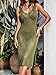 CUPSHE Women Crochet Cover Ups Swimwear Fishnet Sleeveless Bathing Suit Cover Up Beach Dress Green Medium