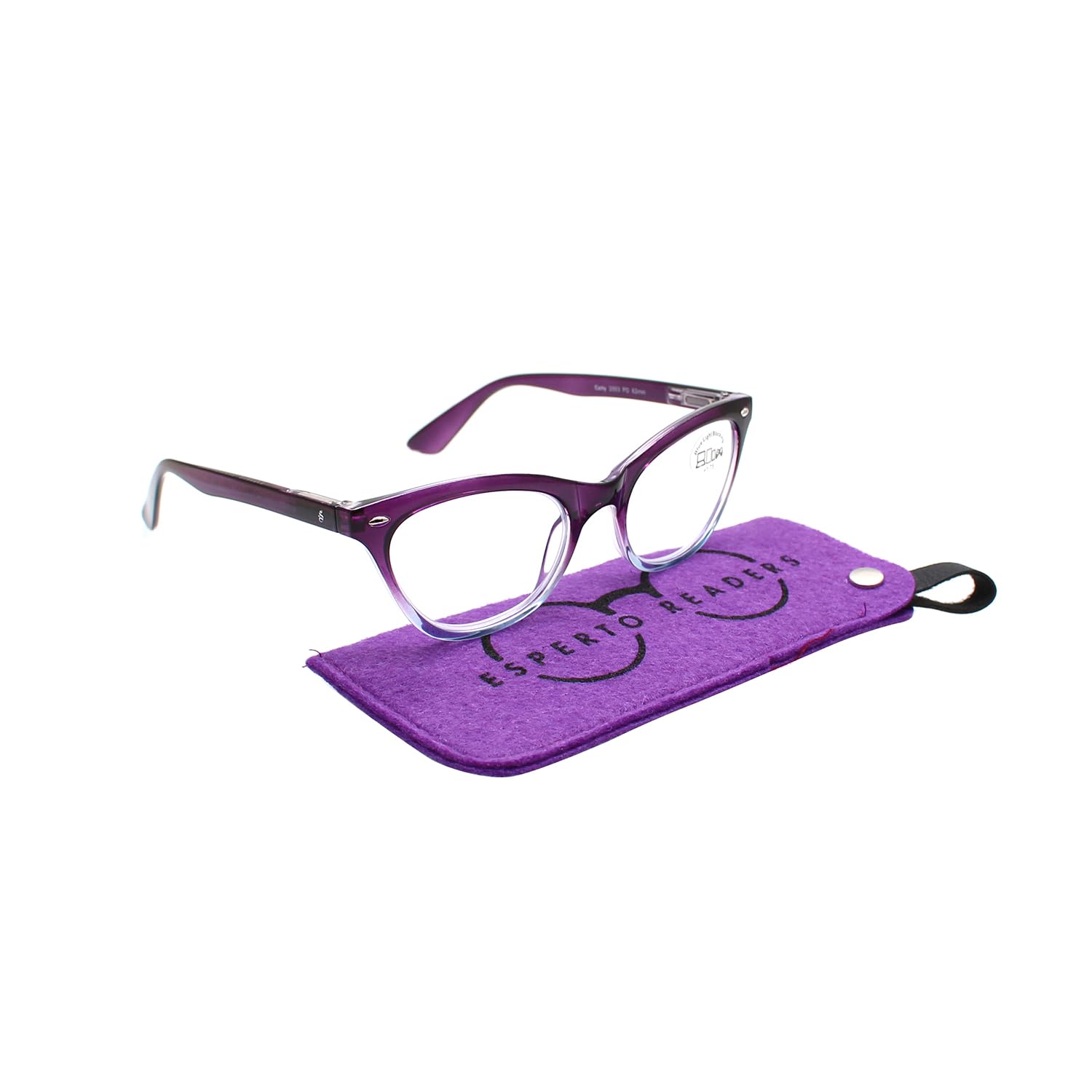 CATTY Blue Cut Lens With Antireflection - Cat Eye Shape Full Rim Reading Glasses - Purple (Power +1.00 to +3.00)-image-20