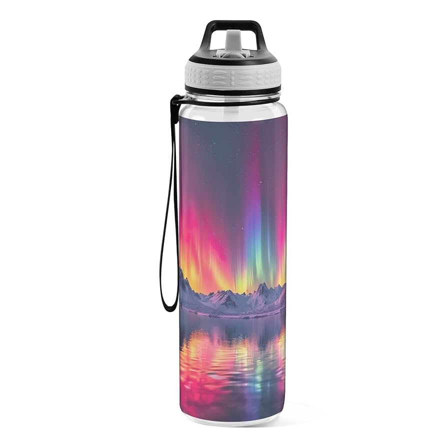Amazon.com: Nesatuwa 32 oz Northern Lights Water Bottles