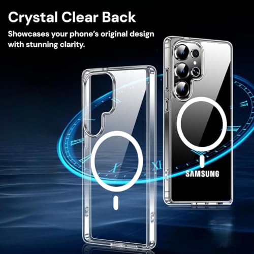 Image of Back Cover Case + Screen Protector for Samsung Galaxy S23 Ultra 5G | Mag-Safe Compatible | Transparent Mobile Phone Cover for Samsung Galaxy S 23 Ultra | S 23 Ultra 5G TPU Transparent Case