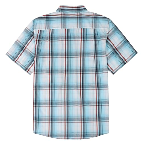 Image of Dubinik Mens Short Sleeve Button Down Shirts Soft Breathable Summer Vintage Regular Fit Lightweight Men's Casual Shirt