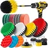 Holikme 30 Piece Drill Brush Attachments Set,Scrub Pads & Sponge, Power Scrubber Brush with Extend Long Attachment All…