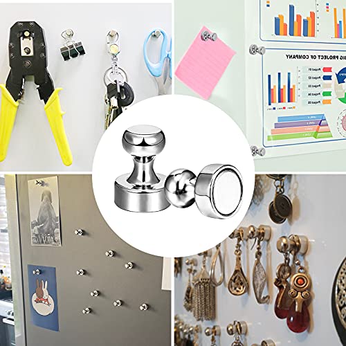 Abaokai 18Pcs Metal Magnetic Push Pins Magnetic Thumb Tacks, Practical Fridge Magnets, Perfect For Whiteboard, Magnet Board, Heavy Duty, Strong, Kitchen, Office, Magnetic Map #TOP5
