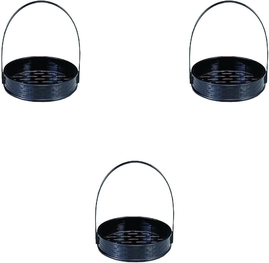 Set of 3, 5.5 inch (5.5 cm), Black (Foldable) [Basket]