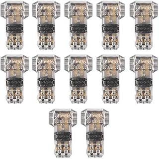 TANCUDER 12 Pcs Wire Connectors 3 Way Cable Connectors 12V Low Voltage Electrical T Tap Splice Wire Connectors 2 Pin Universal Butt Splice No Wire Stripping Reqired for 20-22 AWG Electrical Wire
